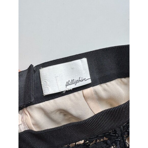 3.1 PHILLIP LIM Resort 2010 Black Nude Battenberg Lace Silk Mini Skirt, Size 6 - Picture 14 of 16
